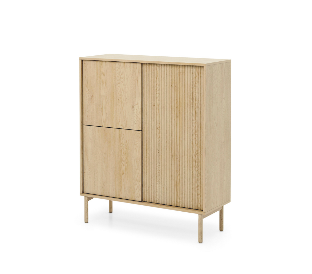 Credenza 3 ante con piede in legno Aries 103x121 cm