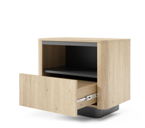 Comodino 1 cassetto rovere/nero Libra 63x50 cm