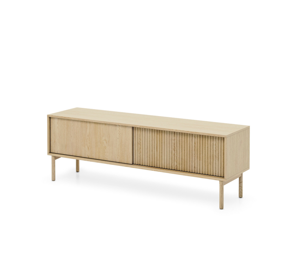 Mobile TV 2 ante con piede in legno Aries 153x51 cm