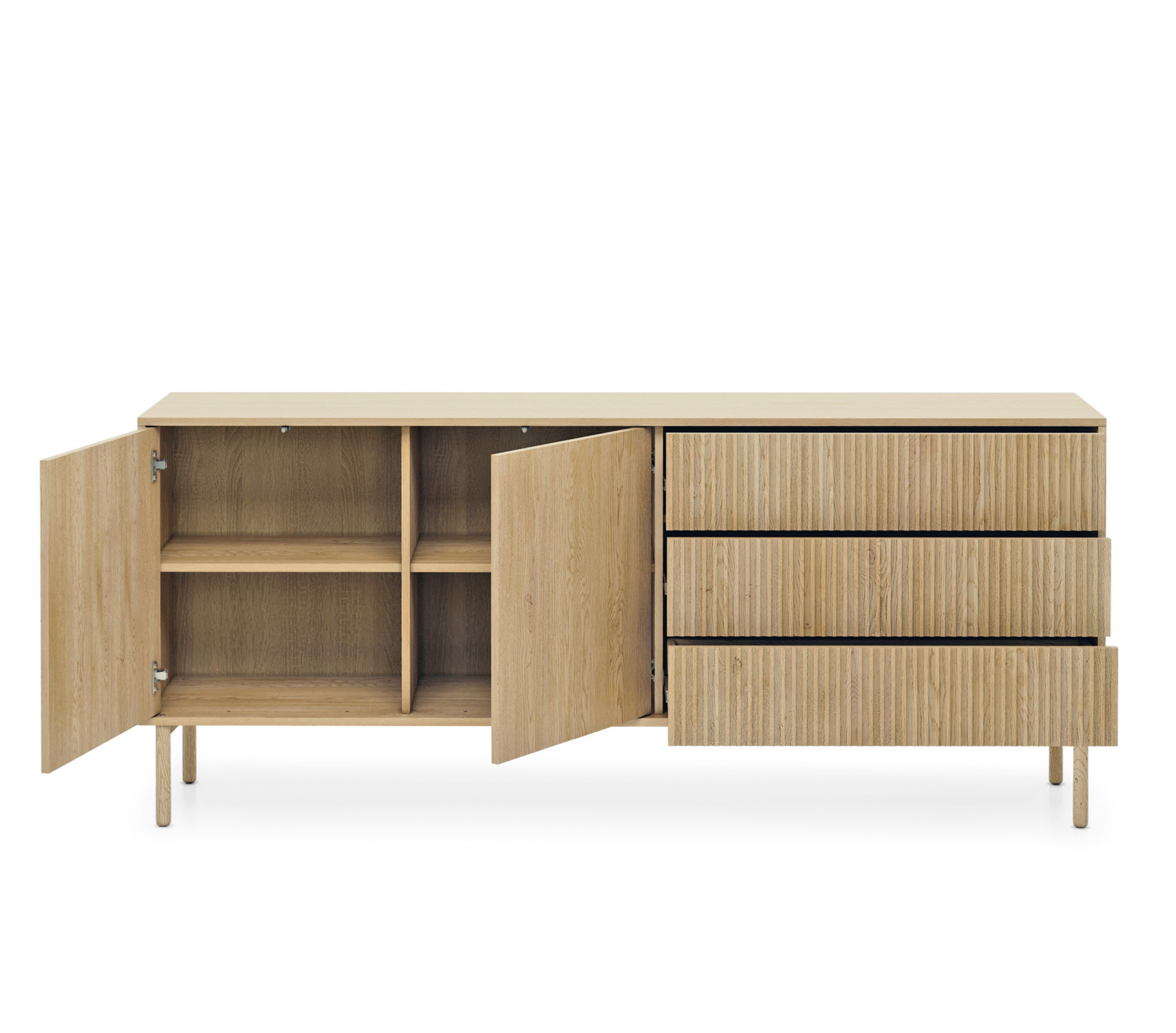 Madia 2 ante 3 cassetti con piede in legno Aries 187x79 cm