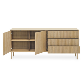 Madia 2 ante 3 cassetti con piede in legno Aries 187x79 cm