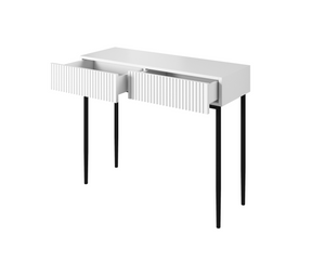 Consolle 2 cassetti con piede in metallo nero Nicole 100x82 cm