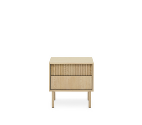 Comodino 2 cassetti con piede in legno Aries 53x55 cm