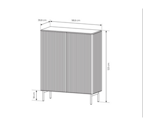 Credenza 2 ante con piede in metallo Neva 98x123 cm
