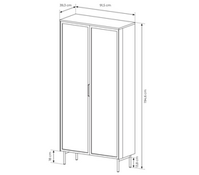 Vetrina 2 ante 2 cassetti Lume 92x194 cm