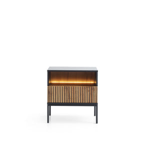 Comodino con 1 cassetto e LED integrato Aura 54x56 cm