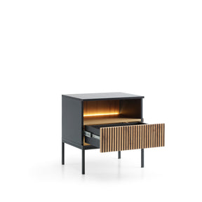 Comodino con 1 cassetto e LED integrato Aura 54x56 cm
