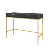 Consolle con piedi in metallo 2 cassetti in legno laminato Miseno 104x78 cm