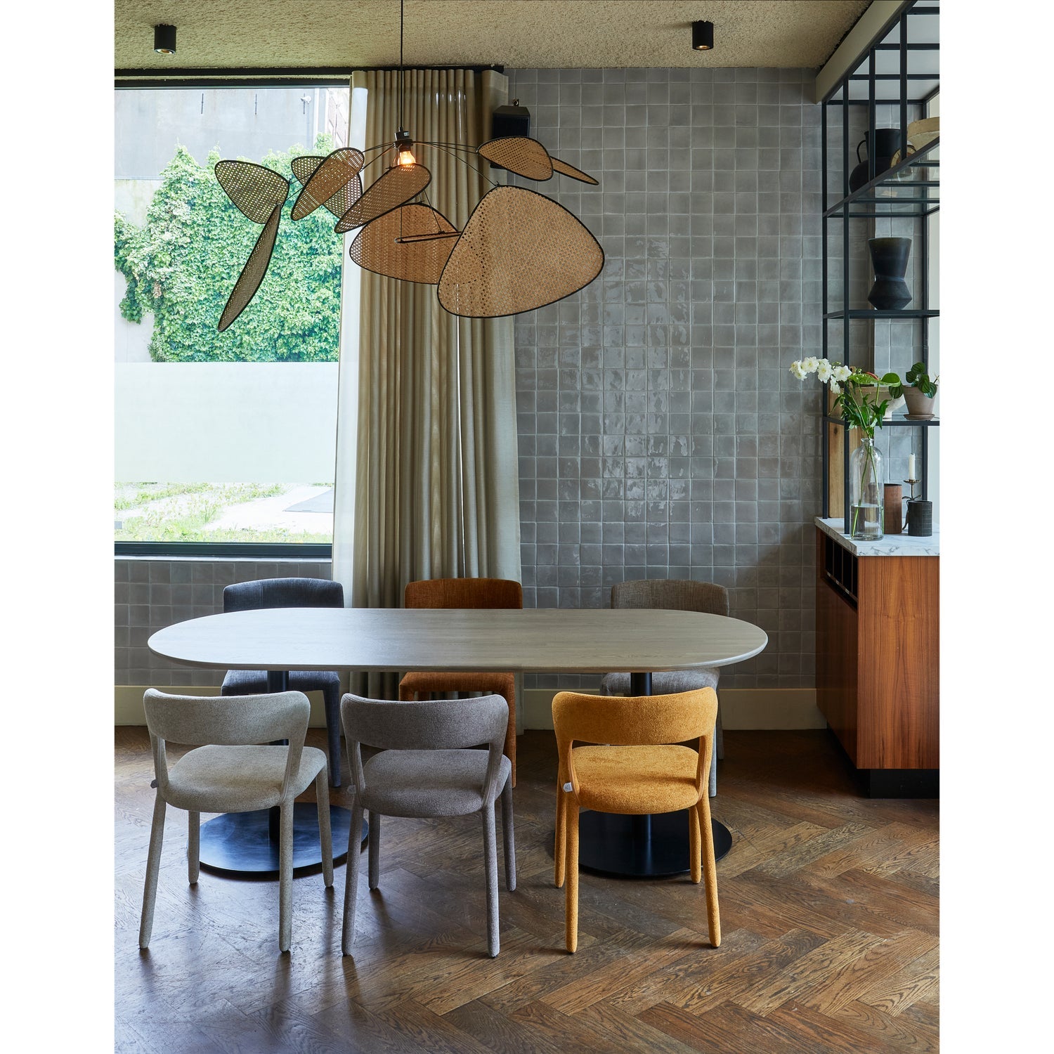 Tavolo da pranzo ovale con gamba rotonda Tablo 219x75 cm