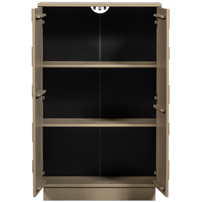 Credenza 2 ante effetto 3D in legno di pino Teo 116x72 cm