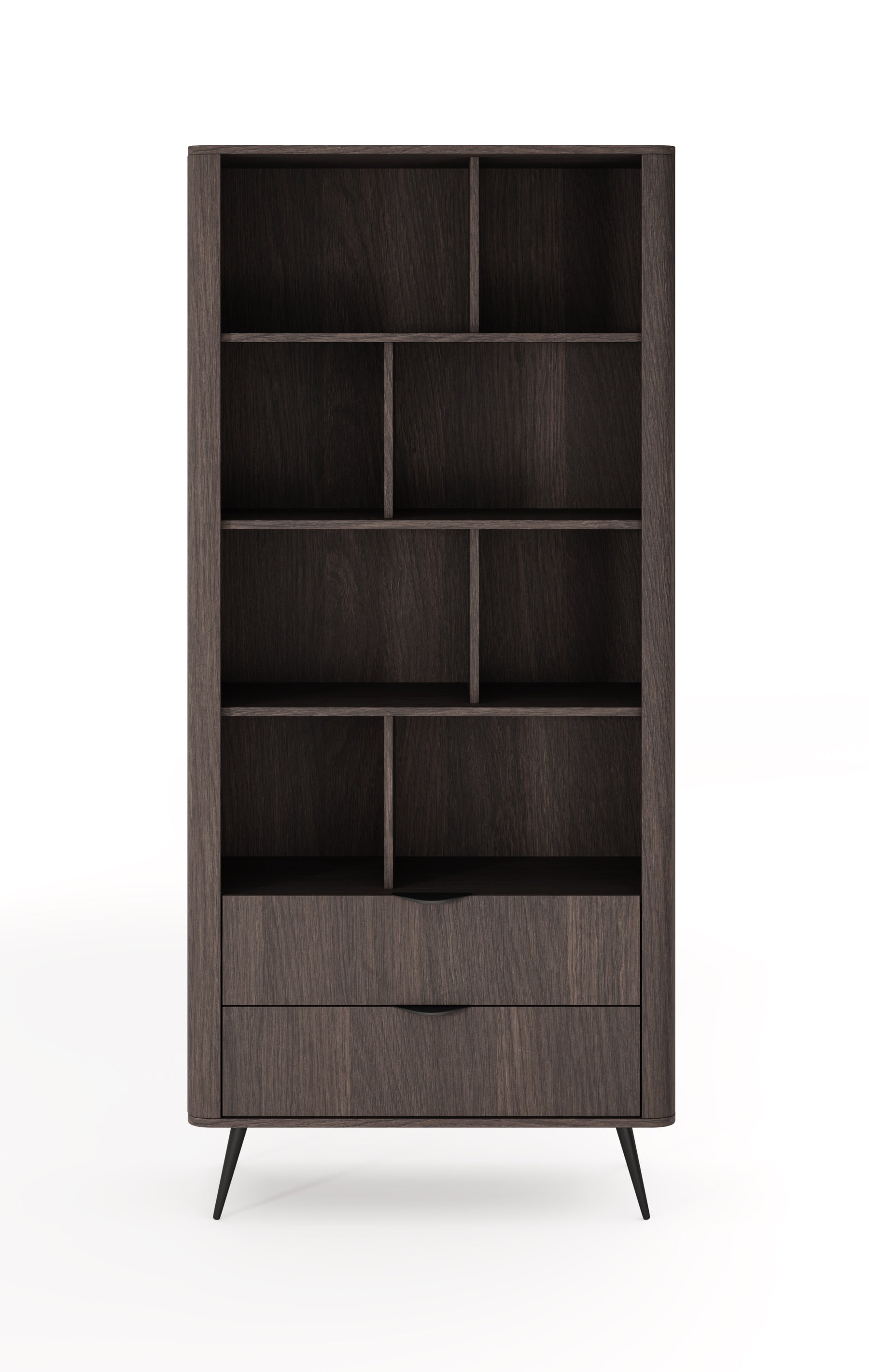 Libreria 2 cassetti con gambe in metallo Veris 88x193 cm