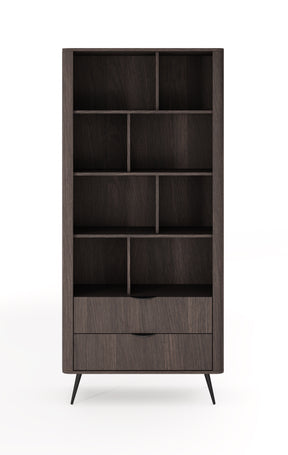 Libreria 2 cassetti con gambe in metallo Veris 88x193 cm