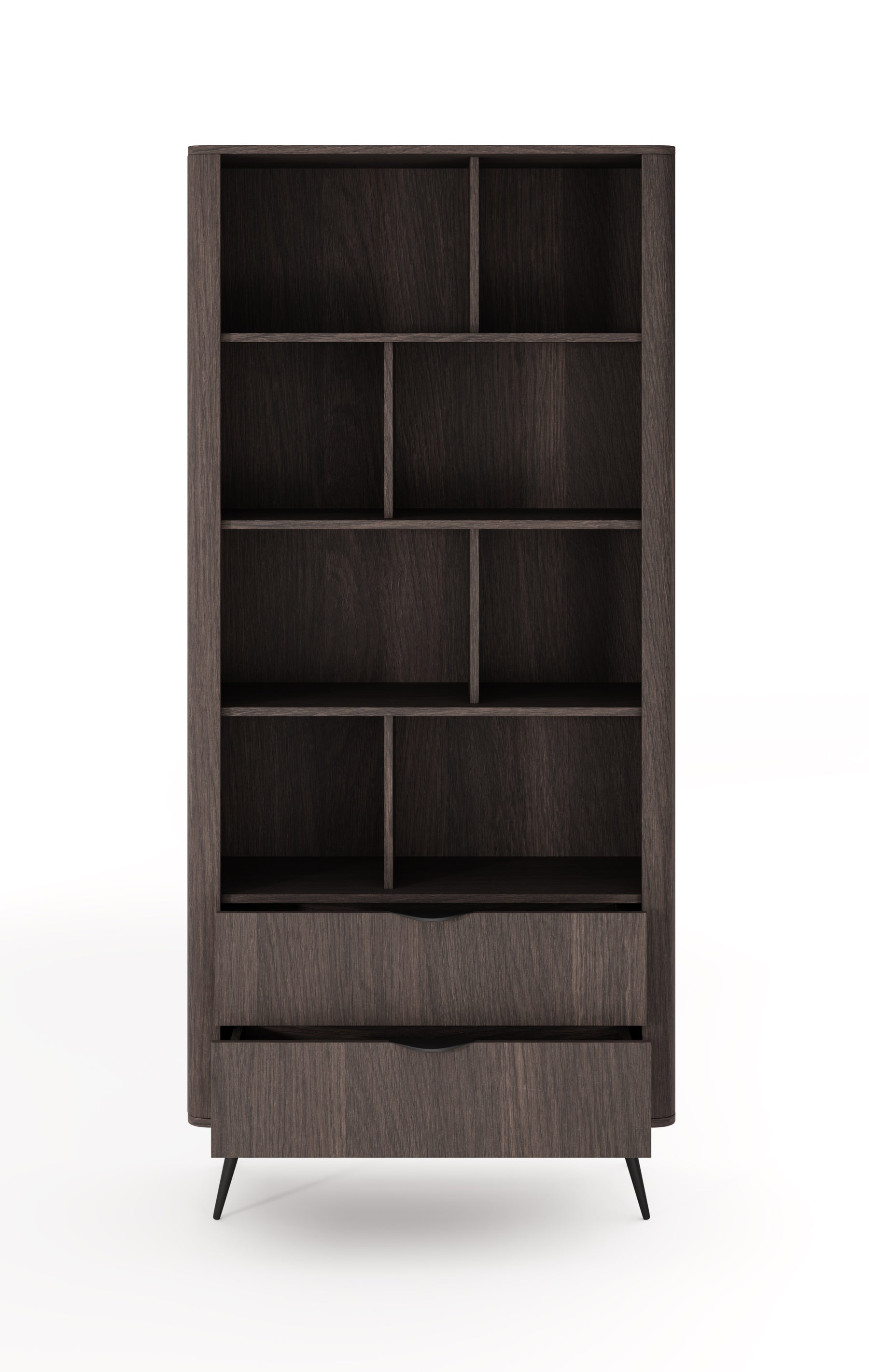 Libreria 2 cassetti con gambe in metallo Veris 88x193 cm