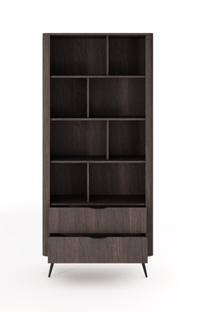 Libreria 2 cassetti con gambe in metallo Veris 88x193 cm