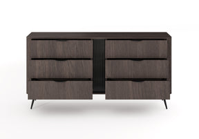 Cassettiera 6 cassetti con gambe in metallo Veris 163x81 cm