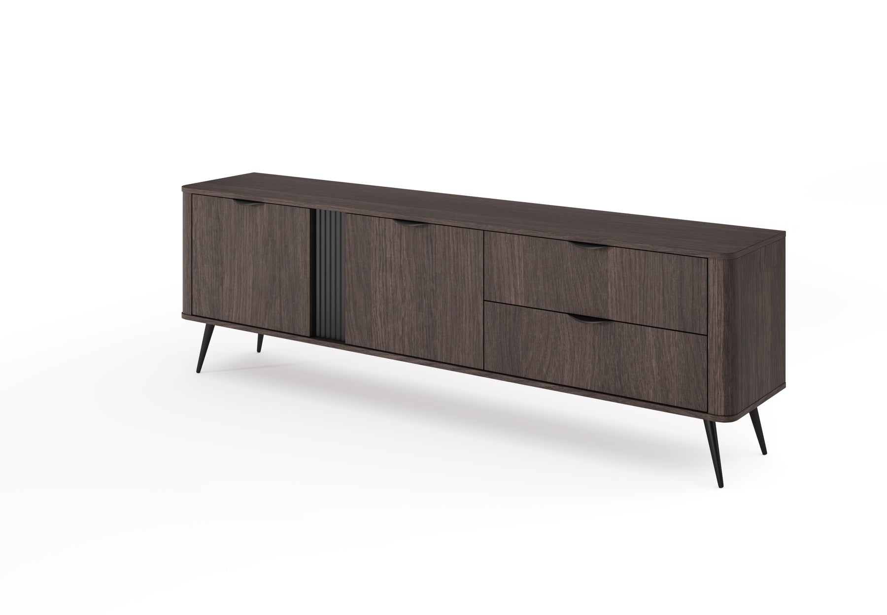 Mobile TV 2 ante 2 cassetti con gambe in metallo Veris 195x61 cm