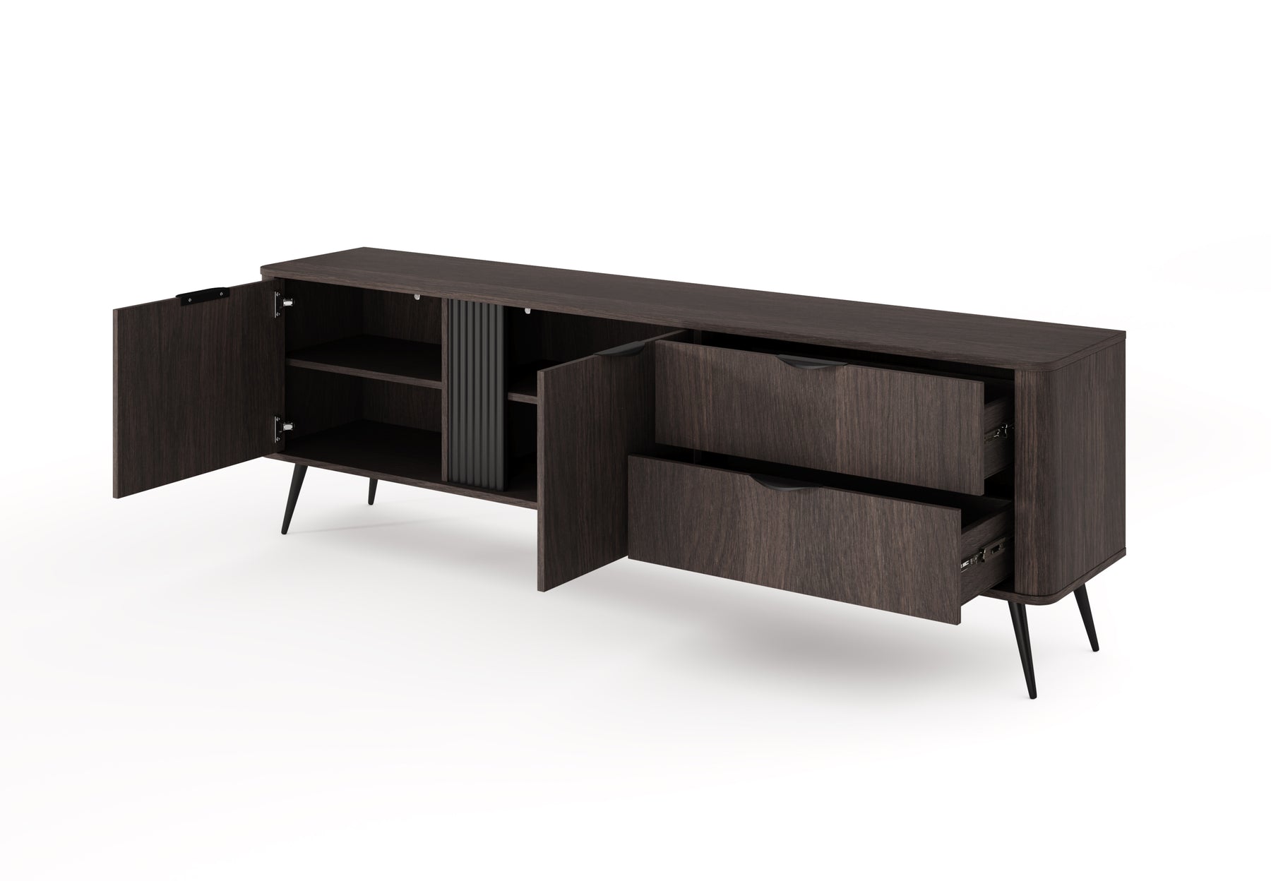 Mobile TV 2 ante 2 cassetti con gambe in metallo Veris 195x61 cm