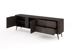 Mobile TV 2 ante 2 cassetti con gambe in metallo Veris 195x61 cm
