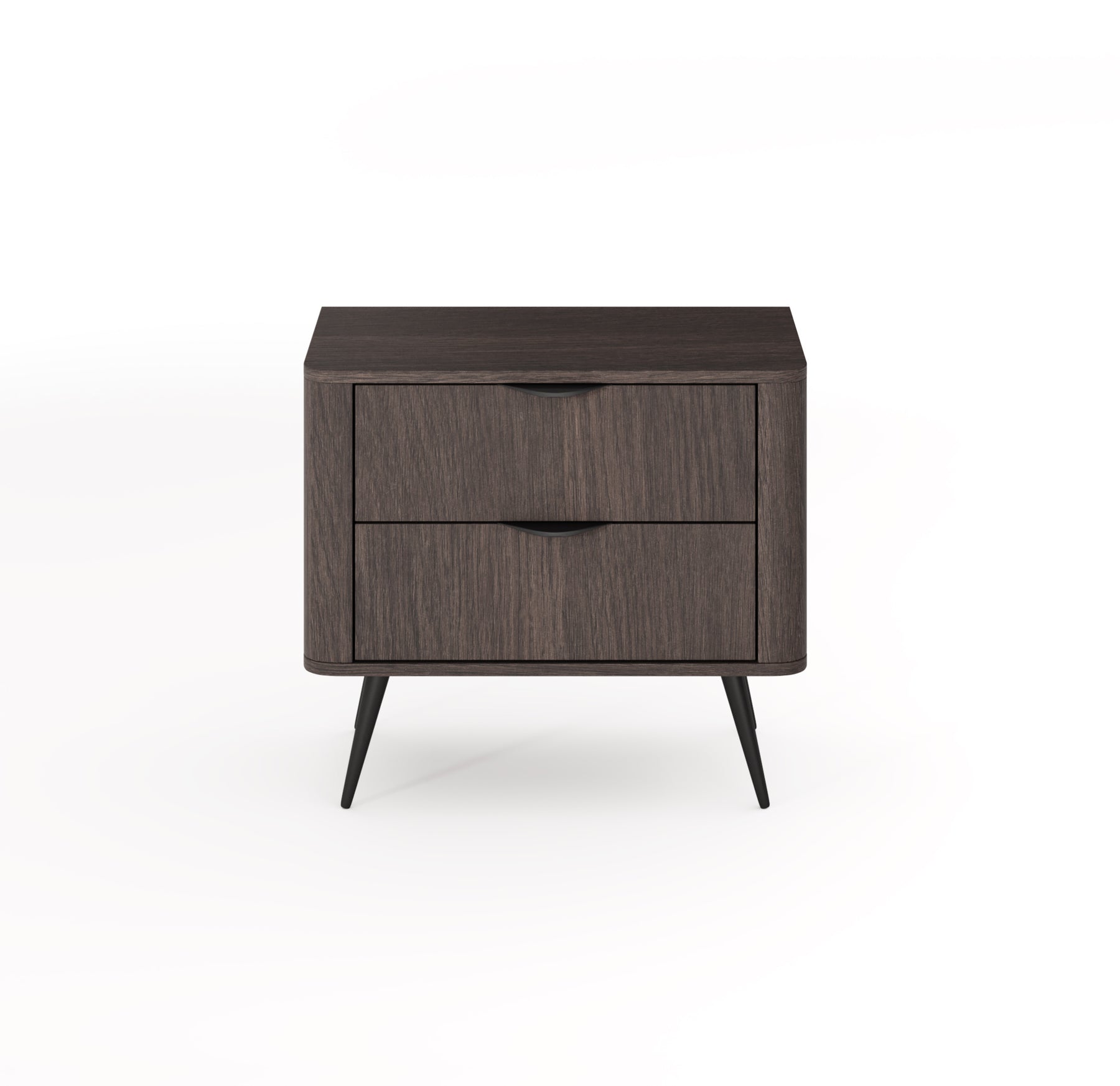 Comodino 2 cassetti con piede in metallo Veris 63x55