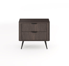 Comodino 2 cassetti con piede in metallo Veris 63x55