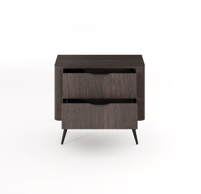 Comodino 2 cassetti con piede in metallo Veris 63x55