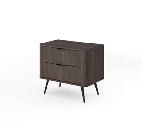 Comodino 2 cassetti con piede in metallo Veris 63x55