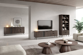 Libreria 2 cassetti con gambe in metallo Veris 88x193 cm