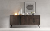 Madia 2 ante 3 cassetti con gambe in metallo Veris 195x81 cm