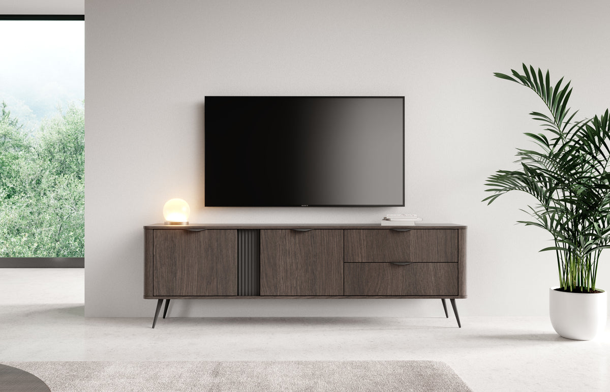 Mobile TV 2 ante 2 cassetti con gambe in metallo Veris 195x61 cm