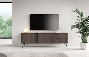 Mobile TV 2 ante 2 cassetti con gambe in metallo Veris 195x61 cm