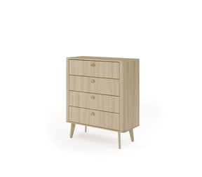 Cassettiera 4 cassetti rovere Arlo 88x103 cm