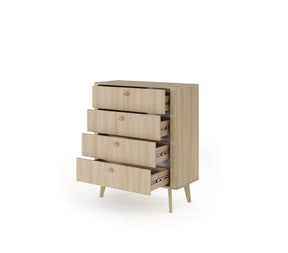 Cassettiera 4 cassetti rovere Arlo 88x103 cm