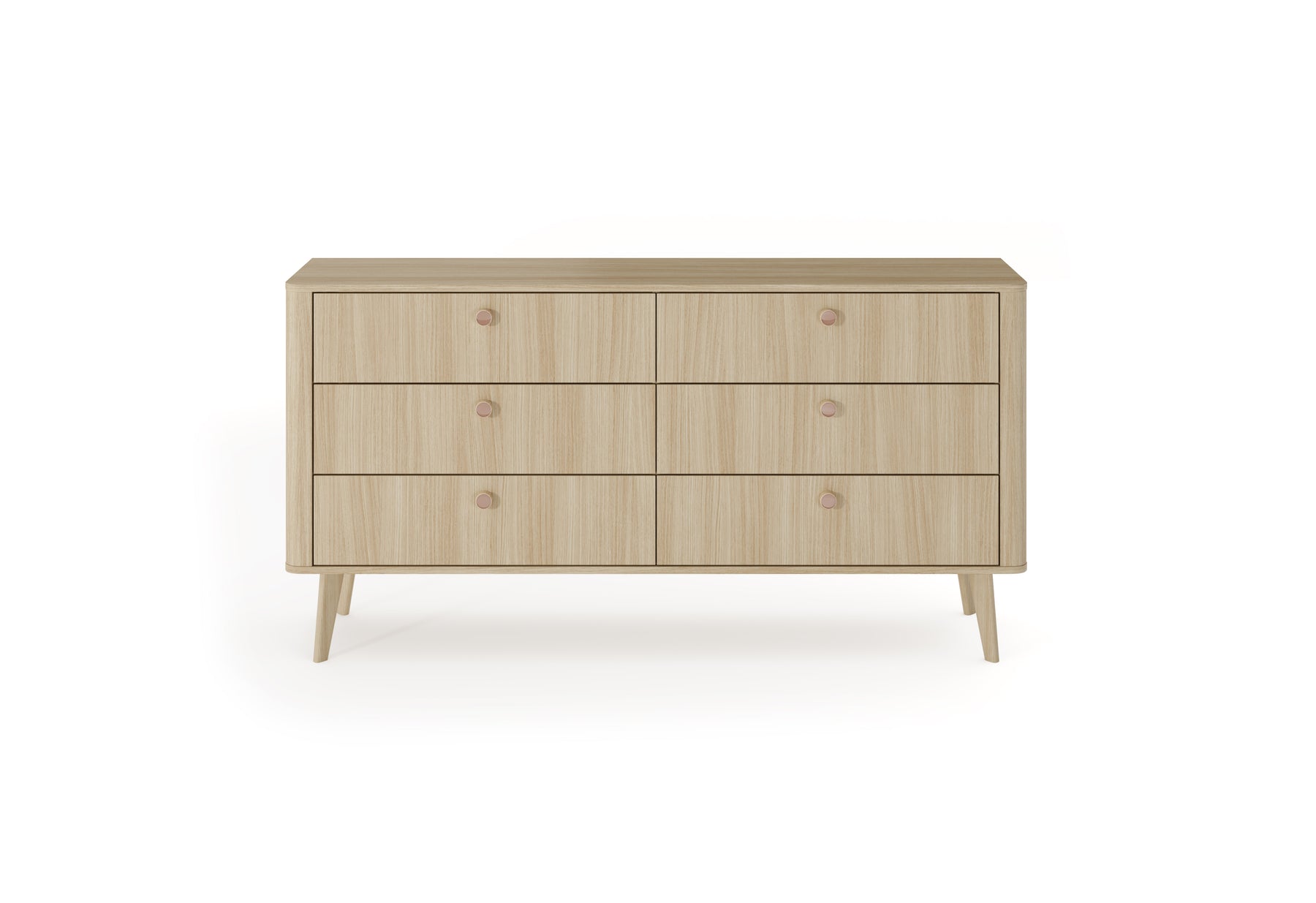 Madia 6 cassetti con piede in legno Arlo 163x83 cm