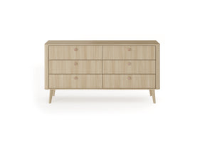 Madia 6 cassetti con piede in legno Arlo 163x83 cm
