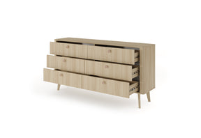 Madia 6 cassetti con piede in legno Arlo 163x83 cm