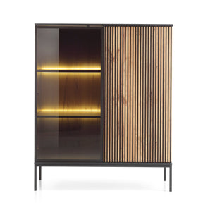 Vetrina con 2 ante e LED integrato Aura 104x126 cm