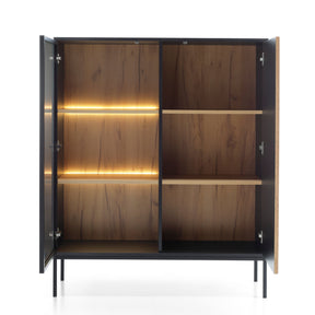 Vetrina con 2 ante e LED integrato Aura 104x126 cm