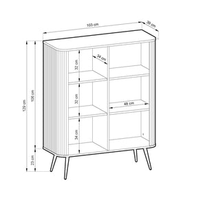 Credenza 2 ante con piede in metallo Calisio 129x103 cm