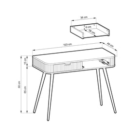 Consolle 2 cassetti con gambe in matello Calisio 103x80 cm