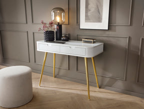 Consolle 2 cassetti con gambe in matello Calisio 103x80 cm
