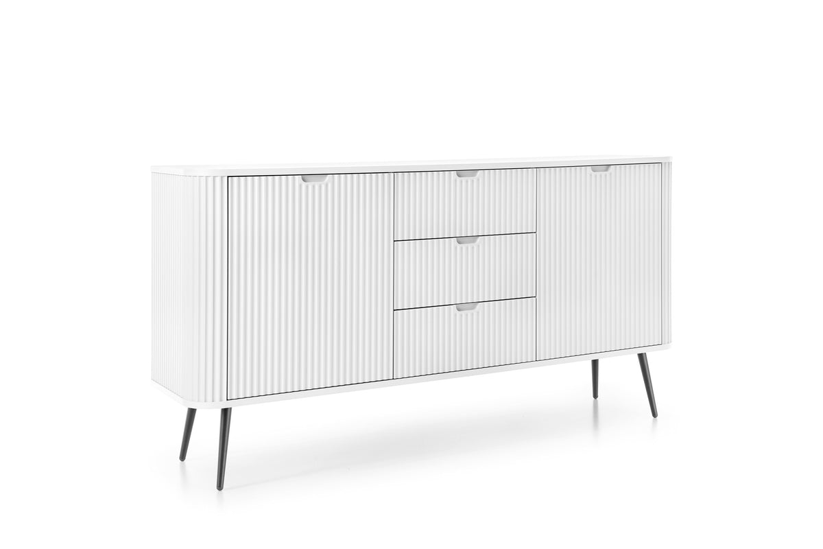 Madia 2 ante 3 cassetti con gambe in metallo Calisio 168x87 cm