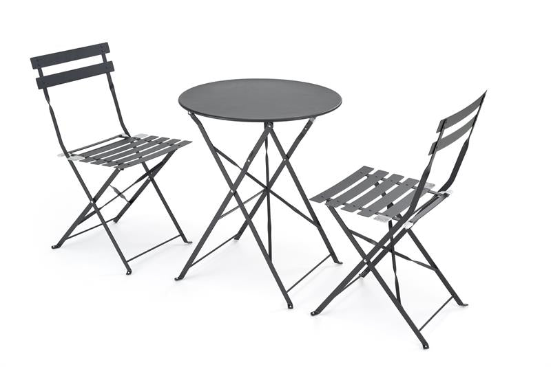Set da giardino acciaio verniciato a polvere cappuccino da 3 pezzi Nama