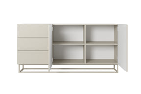 Madia 2 ante 3 cassetti in legno laminato con piede in metallo Asha 167x43 cm