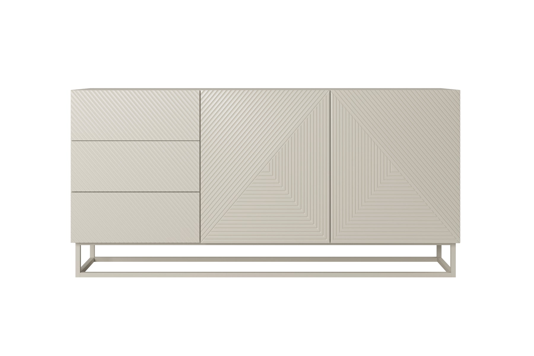 Madia 2 ante 3 cassetti in legno laminato con piede in metallo Asha 167x43 cm