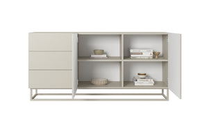 Madia 2 ante 3 cassetti in legno laminato con piede in metallo Asha 167x43 cm