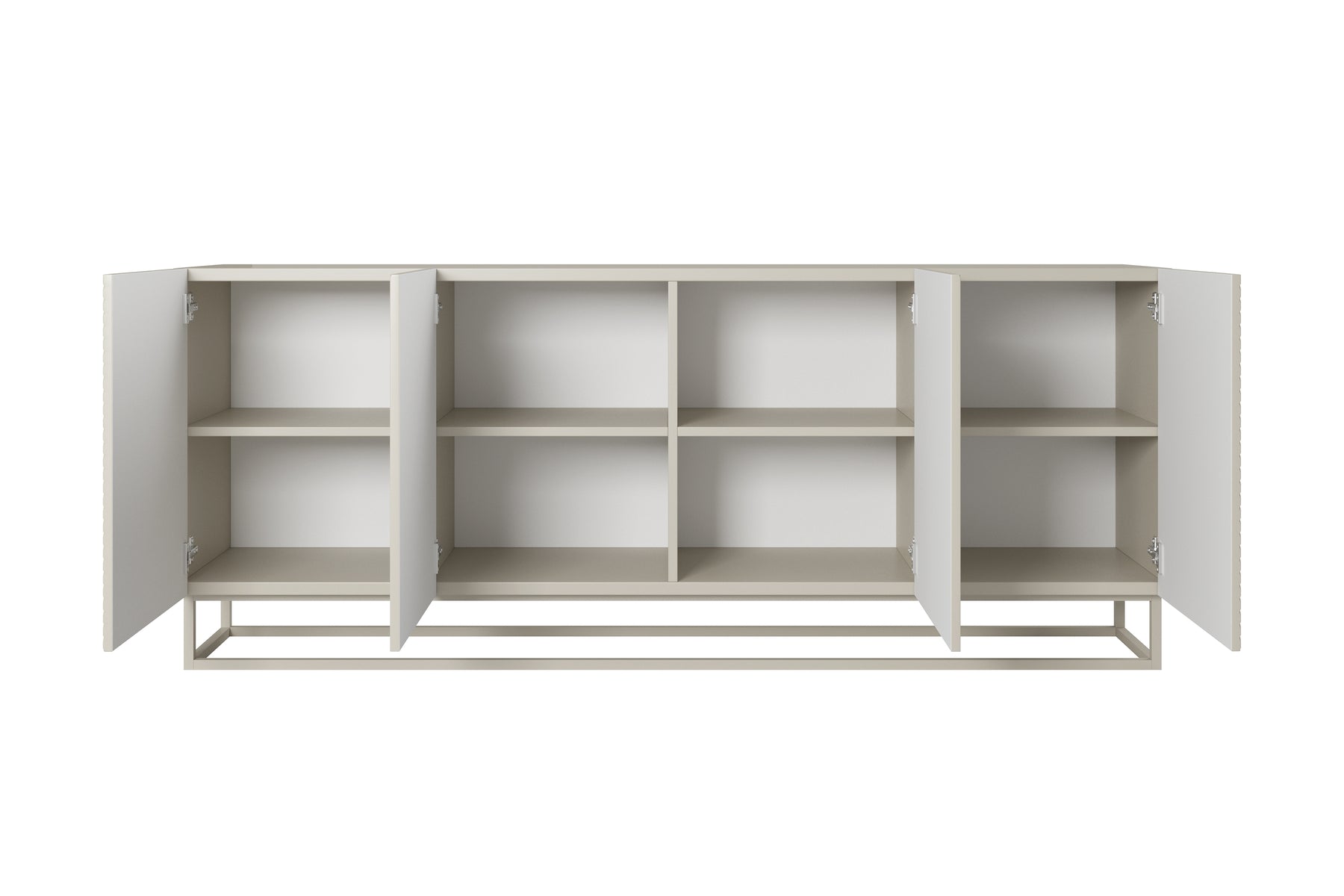 Madia 4 ante in legno laminato con piede in metallo Asha 200 x 43 cm