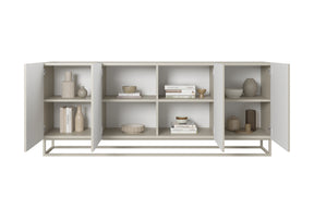 Madia 4 ante in legno laminato con piede in metallo Asha 200 x 43 cm