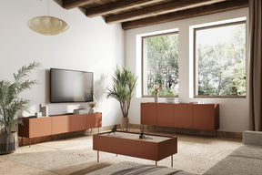 Cassettiera 4 ante con piede in metallo Mars 220x85 cm
