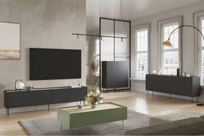 Cassettiera 4 ante con piede in metallo Mars 220x85 cm