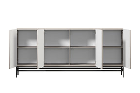 Madia 4 ante cashmere con maniglie nere Lora 200x45 cm